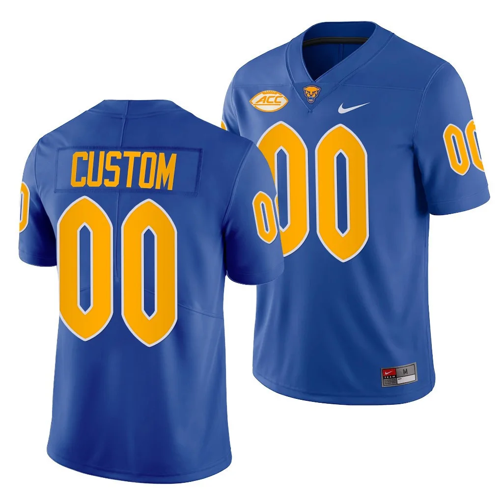 Custom Pitt Football Jersey for Men Pitt Panthers Custom 00 Royal 2021-22 College Football Limited Jersey -