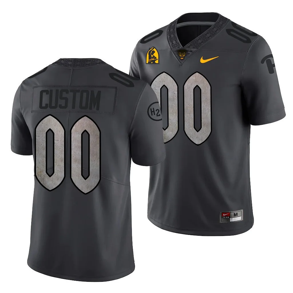 Custom Pitt Football Jersey for Youth Pitt Panthers Custom 00 Anthracite 2021-22 Steel City Limited Football Jersey -