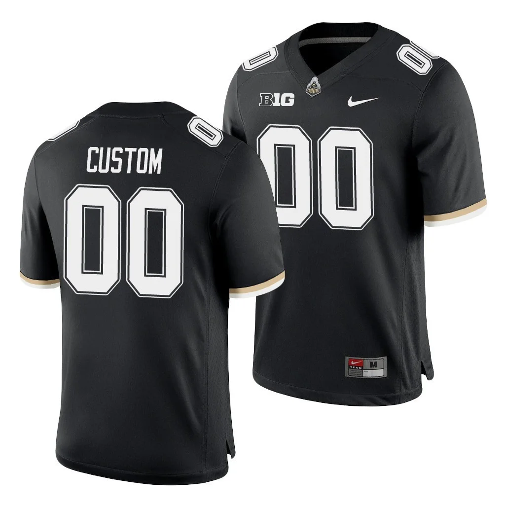 Men's Purdue Boilermakers Custom Black College Football Game Jersey -