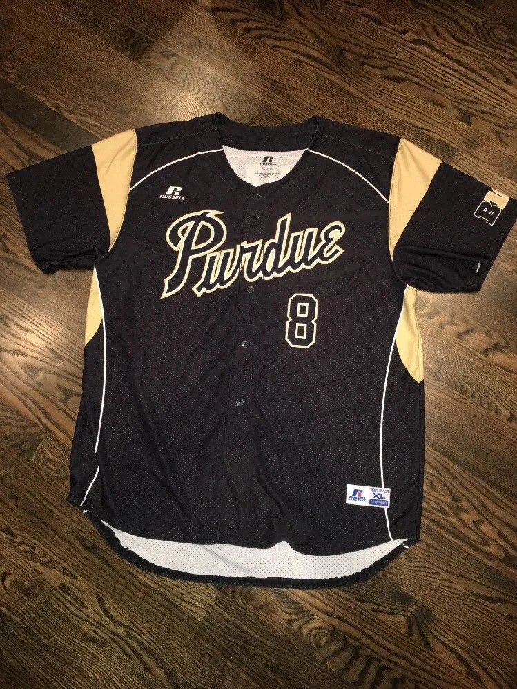 Youth's  Game Worn Purdue Boilermakers Baseball Custom Jersey -