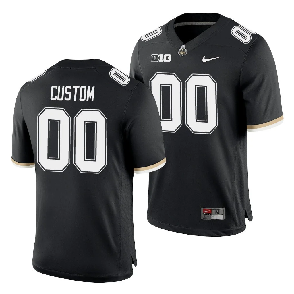 Youth's Purdue Boilermakers Custom Black College Football Game Jersey -
