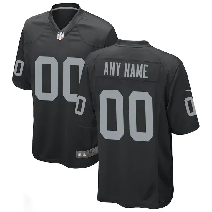 Custom Raiders Jersey, Black Men's, Home Custom Game Jersey -