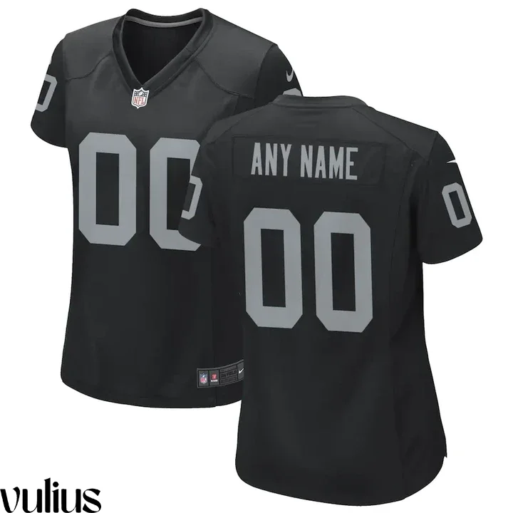 Custom Raiders Jersey, Black Woman's, Home Custom Game Jersey -