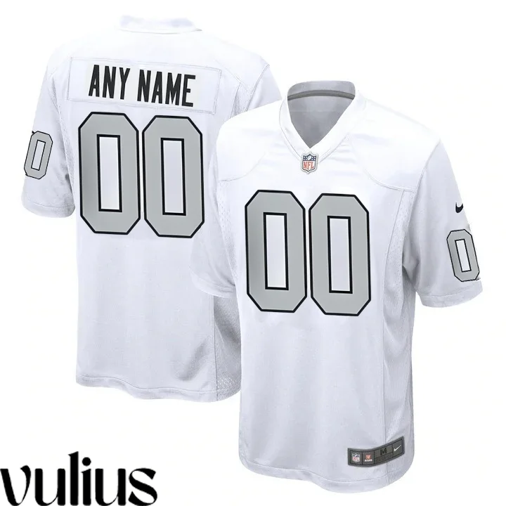 Custom Raiders Jersey, White Men's, Alternate Custom Game Jersey -