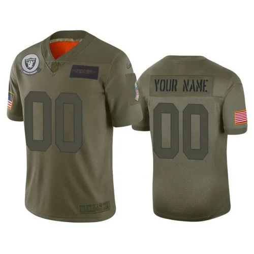 Men's Custom Las Vegas Raiders #00 Camo 2019 Salute to Service Limited Jersey -