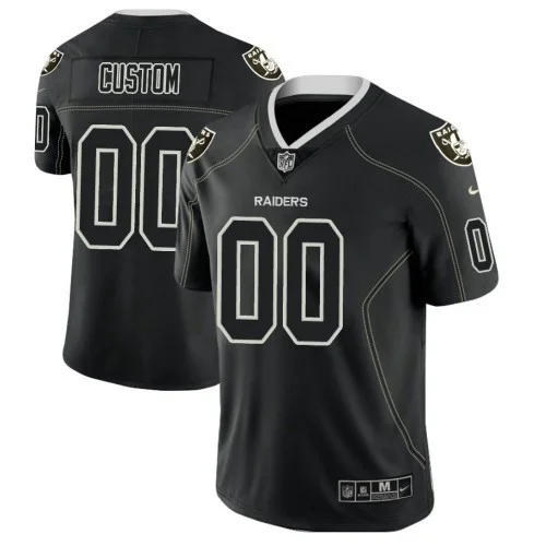 Men's Las Vegas Raiders 2018 Lights Out Color Rush Limited Black Customized Jersey -