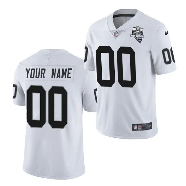 Men's Las Vegas Raiders Customized 2020 White Inaugural Season Vapor Limited Stitched Jersey -