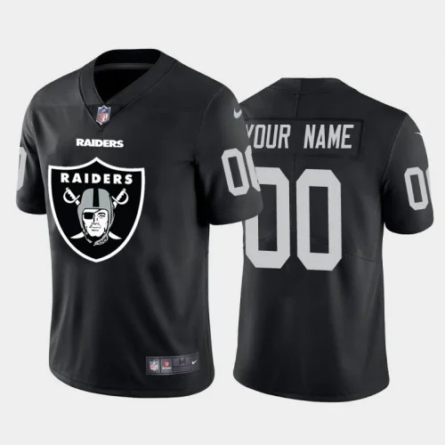 Men's Las Vegas Raiders Customized Black 2020 Team Big Logo Stitched Limited Jersey -