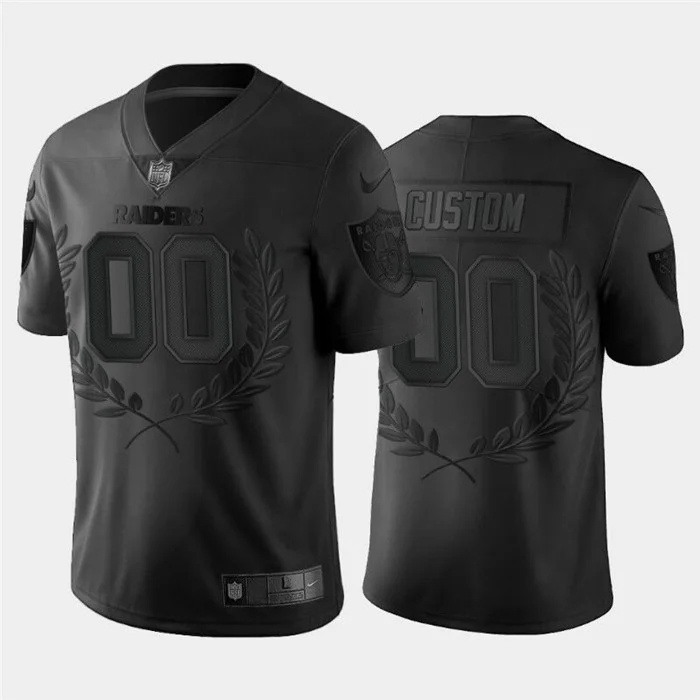Men's Las Vegas Raiders Customized Black MVP Stitched Limited Jersey -