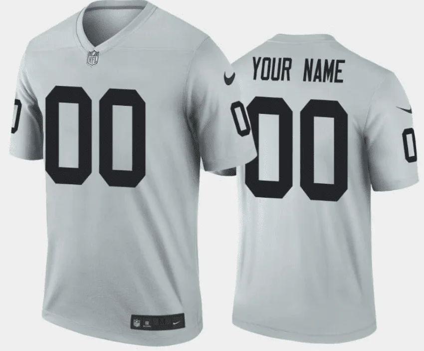 Men's Las Vegas Raiders Customized Grey Inverted Legend Stitched Jersey -