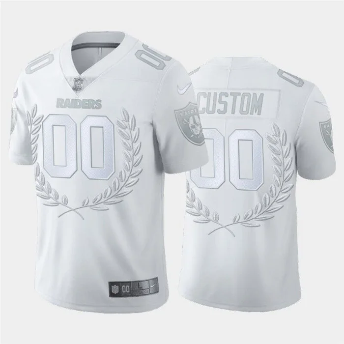 Men's Las Vegas Raiders Customized White MVP Stitched Limited Jersey -