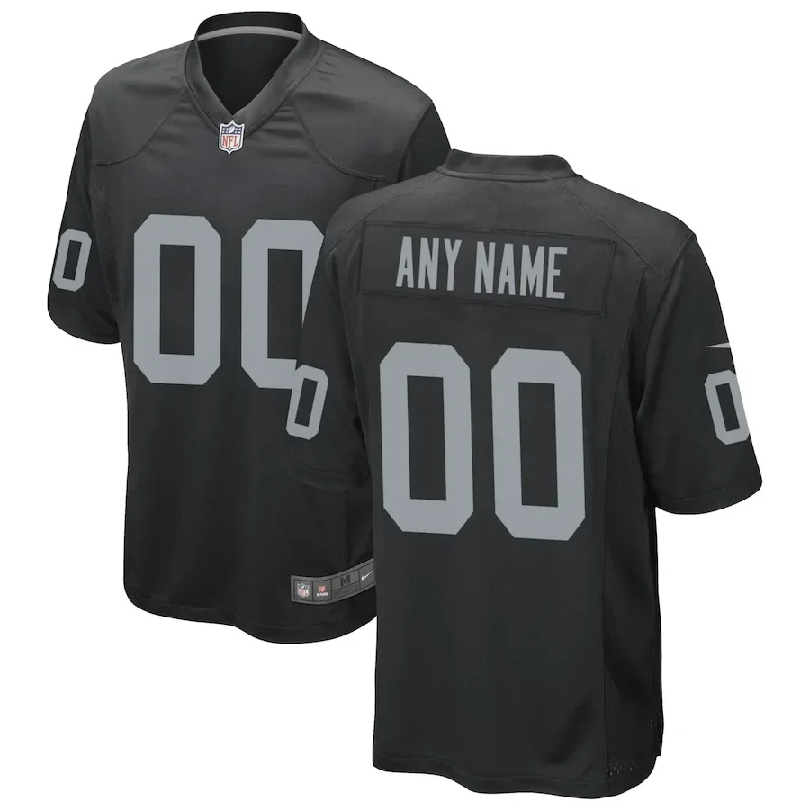 Men's Las Vegas Raiders Home Custom Game Jersey - Black -