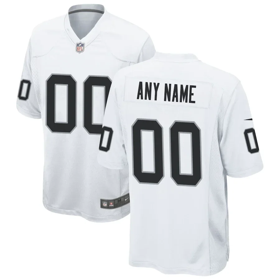 Men's Las Vegas Raiders Road Custom Game Jersey - White -