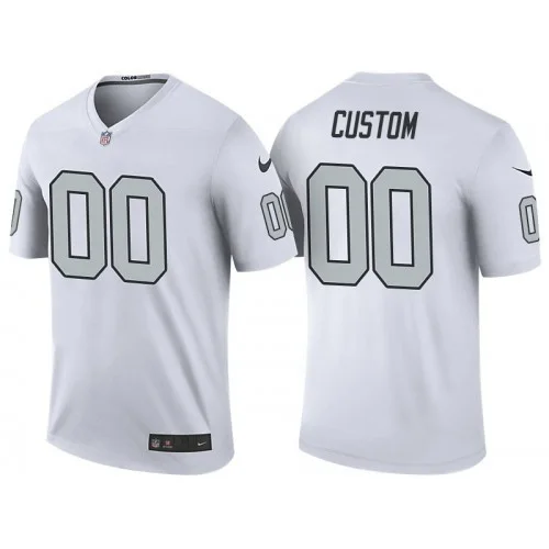 Men's Las Vegas Raiders White Color Rush Legend Customized Jersey -