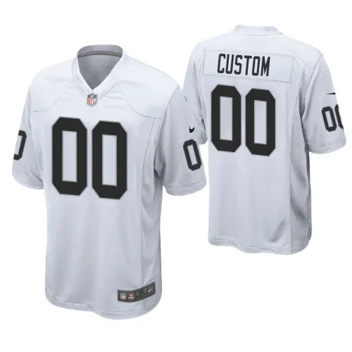 Men's Las Vegas Raiders White Game Customized Jersey -