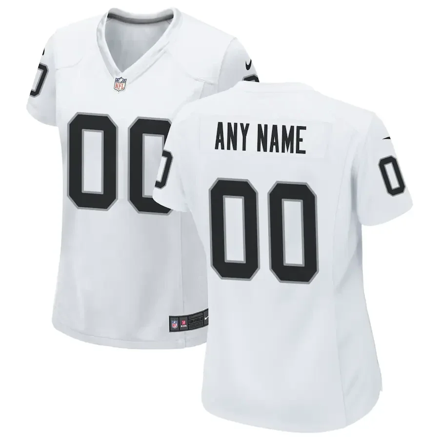 Woman's Las Vegas Raiders Road Custom Game Jersey - White -