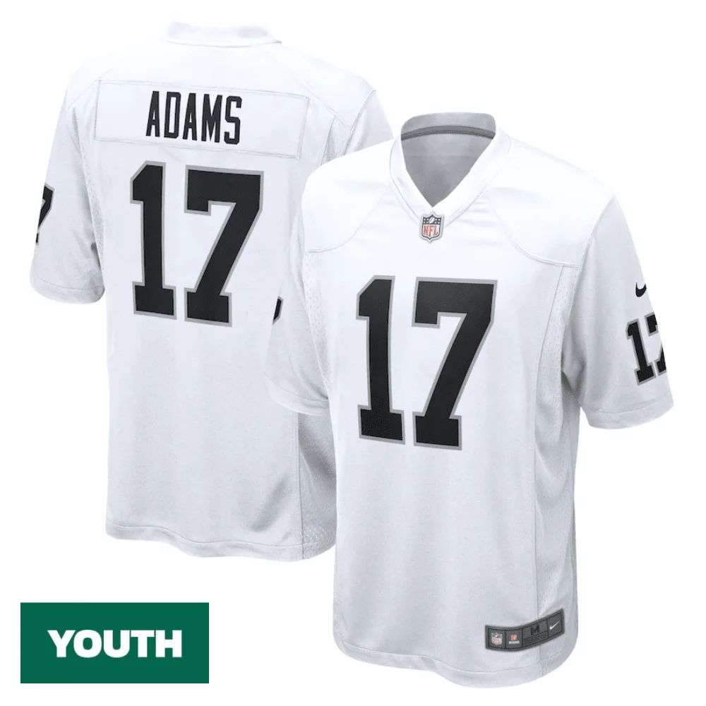 Youth's Davante Adams Las Vegas Raiders Road Game Jersey - White -