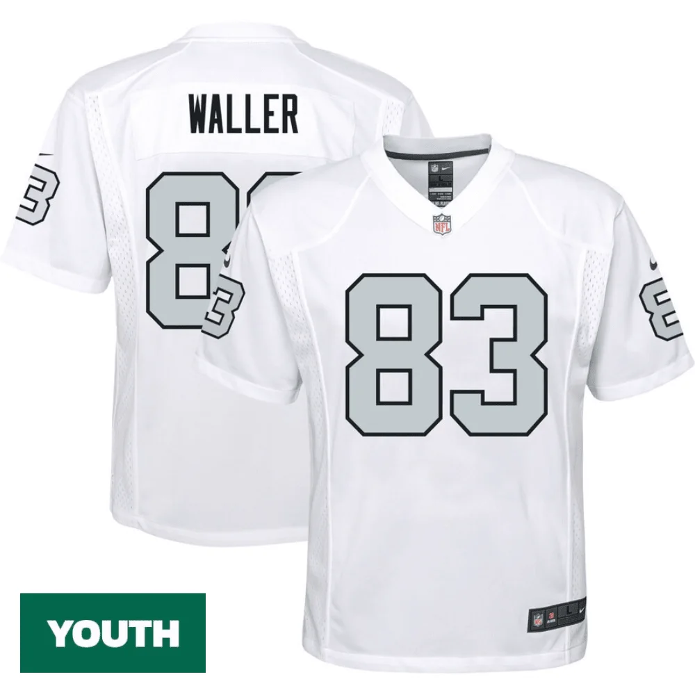Youth's Las Vegas Raiders Alternate Custom Game Jersey - White -