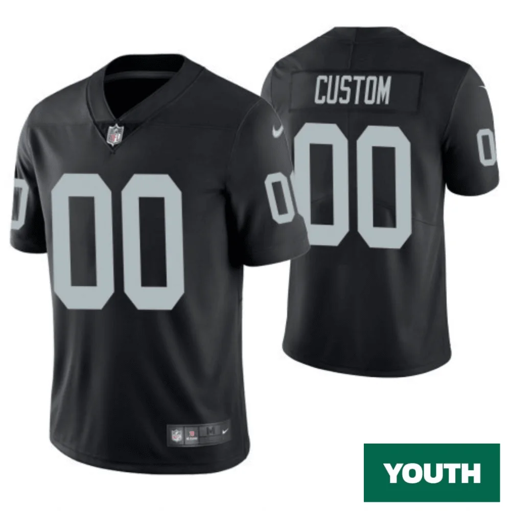Youth's Las Vegas Raiders Vapor Untouchable Limited Black Customized Jersey -