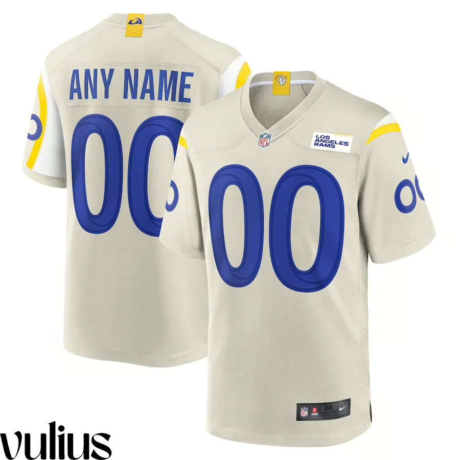 Custom Rams Jersey, Bone Men's, Road Game Custom Jersey -