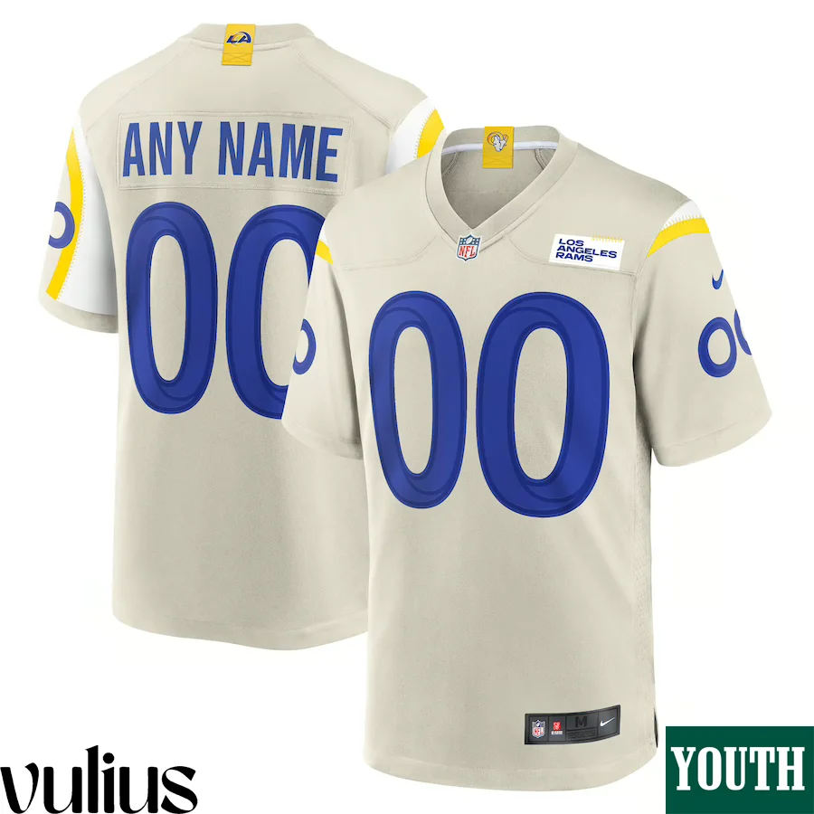 Custom Rams Jersey, Bone Youth's, Road Game Custom Jersey -