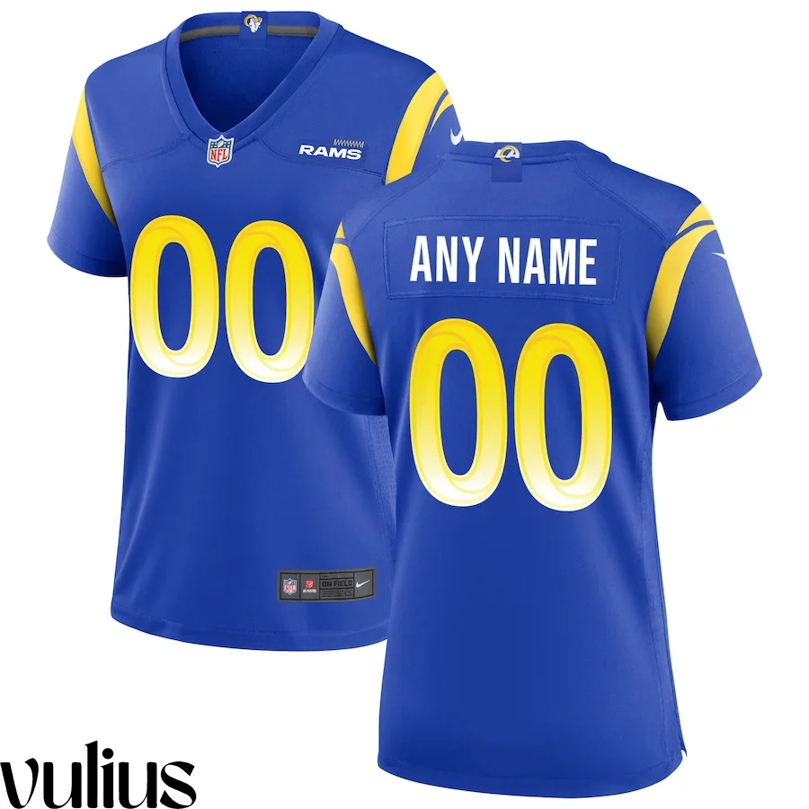 Custom Rams Jersey, Royal Woman's, Home Game Custom Jersey -