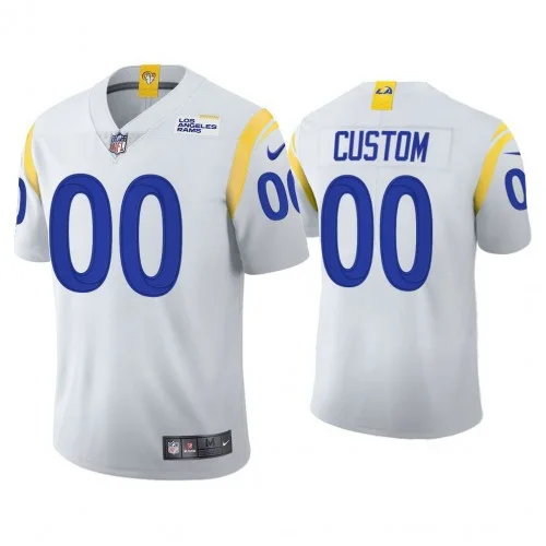 Men's Custom 2021 Los Angeles Rams #00 White Limited Alternate Jersey -