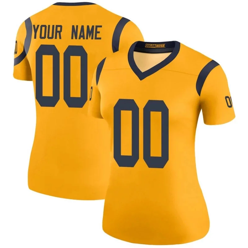 Woman's Custom Los Angeles Rams Color Rush Jersey - Legend Gold -