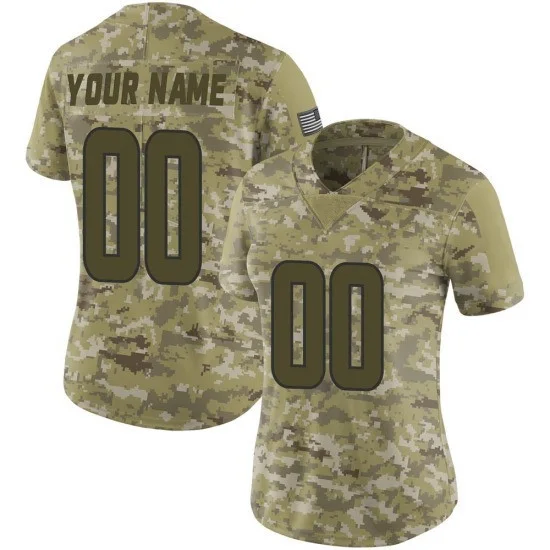 Woman's Custom Los Angeles Rams Limited Custom 2018 Salute to Service Jersey - Camo -