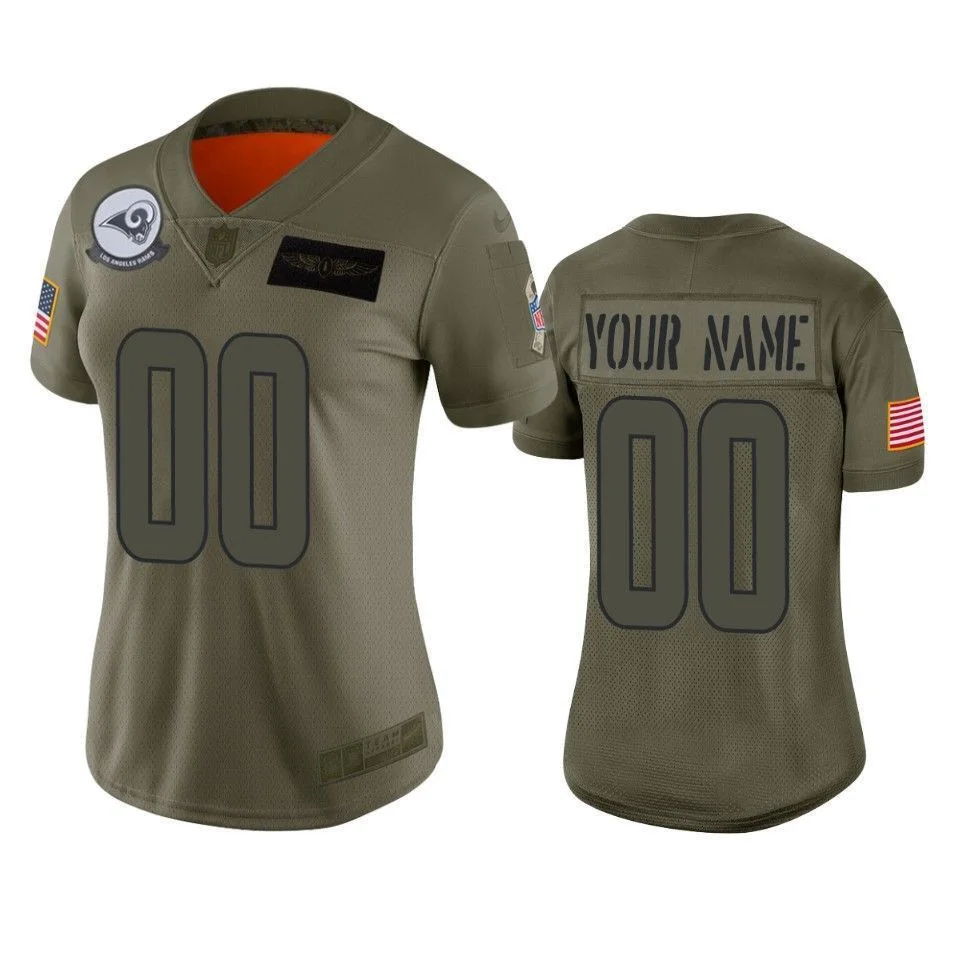Woman's Los Angeles Rams Custom Camo 2019 Salute to Service Limited Jersey -