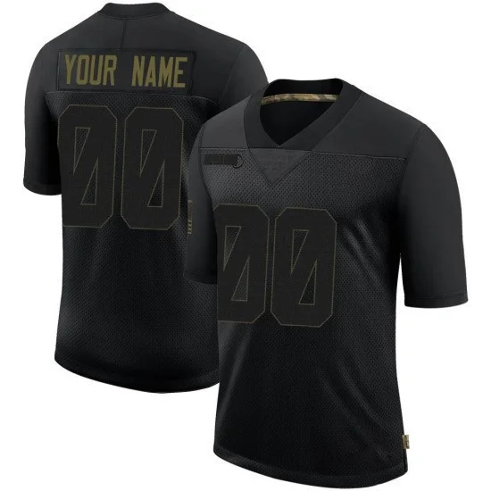 Youth's Custom Los Angeles Rams Limited Custom 2020 Salute To Service Jersey - Black -