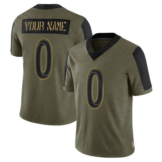Youth's Custom Los Angeles Rams Limited Custom 2021 Salute To Service Jersey - Olive -