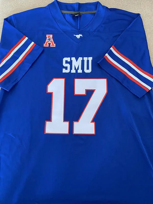 Youth's Custom College SMU Mustangs Football Jersey -