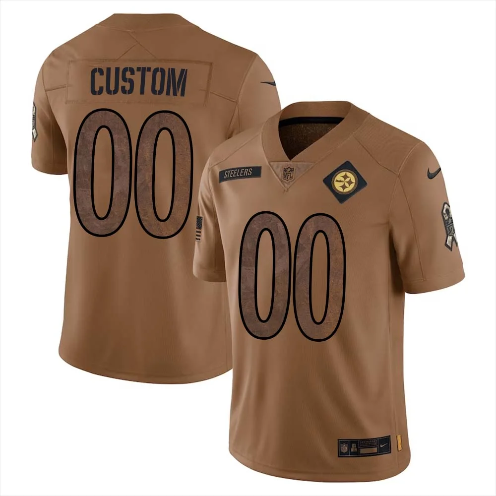 Custom Pittsburgh Steelers 2023 Salute To Service Limited Jersey for Men - Brown -