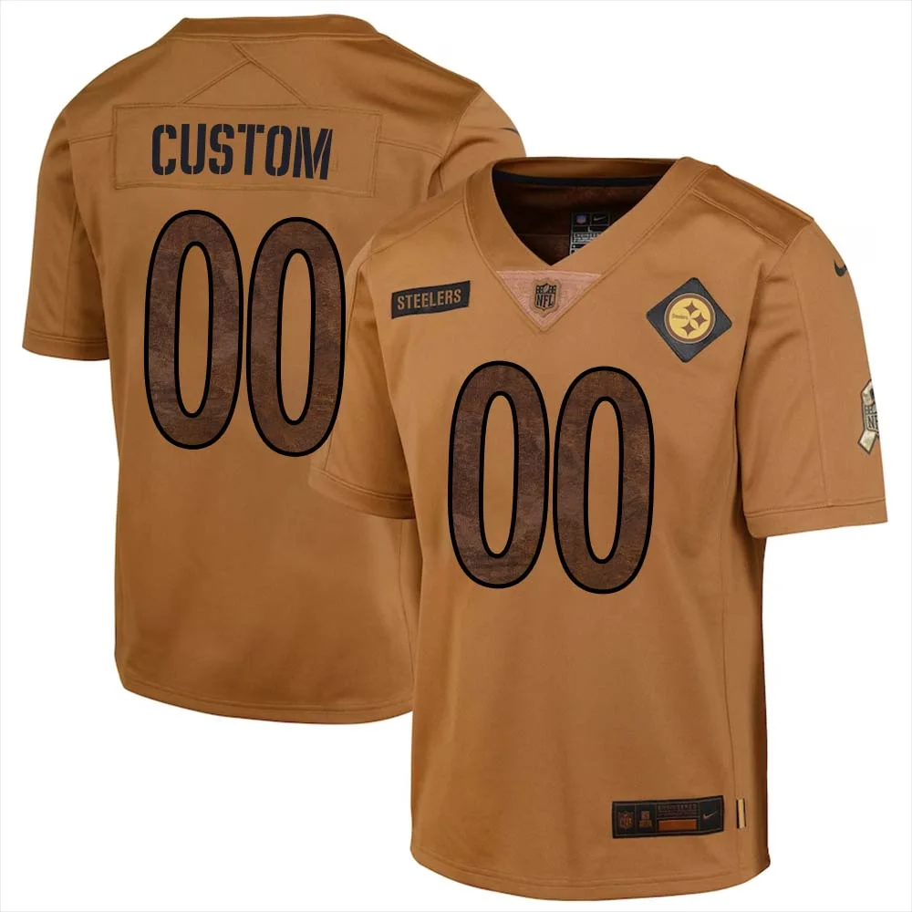 Custom Pittsburgh Steelers 2023 Salute To Service Limited Jersey for Youth - Brown -