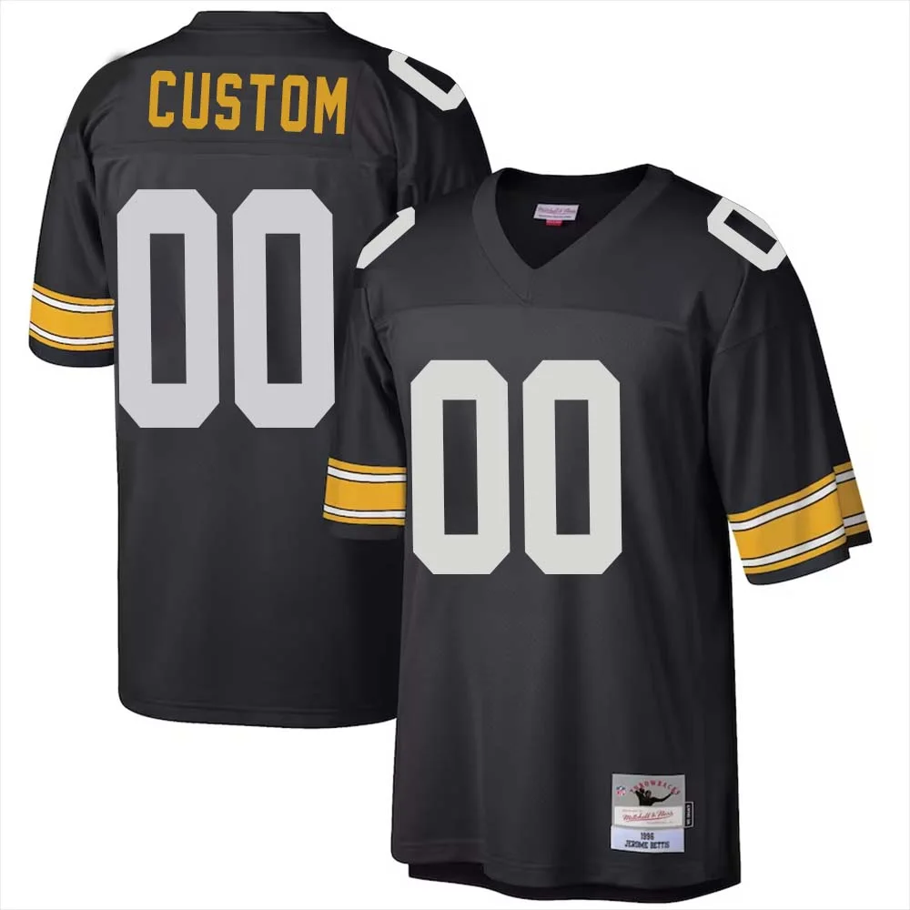 Custom Pittsburgh Steelers Mitchell & Ness Big & Tall 1996 Retired Player  Jersey Black