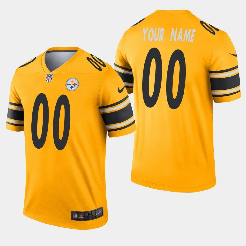 Custom Steelers Jersey for Men Custom Pittsburgh Steelers Yellow Inverted Legend Limited Stitched Jersey -