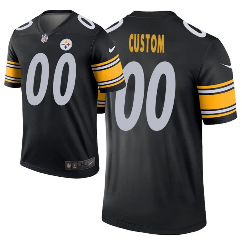 Custom Steelers Jersey for Men Pittsburgh Steelers #00 Custom Black Legend Jersey -
