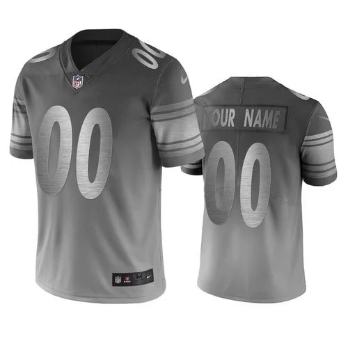 Custom Steelers Jersey for Men Pittsburgh Steelers Custom Silver Gray Vapor Limited City Edition Jersey -