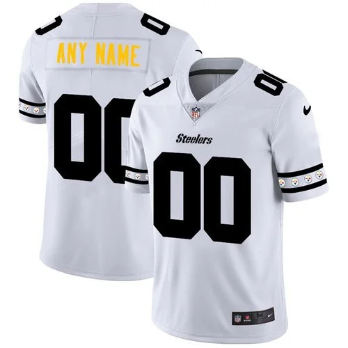 Custom Steelers Jersey for Men Pittsburgh Steelers Custom White Team Logo Vapor Limited Jersey -