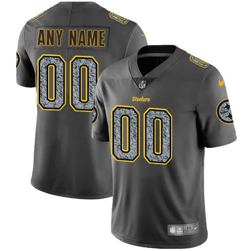 Custom Steelers Jersey for Men Pittsburgh Steelers Customized Gray Static Vapor Untouchable Limited Jersey -