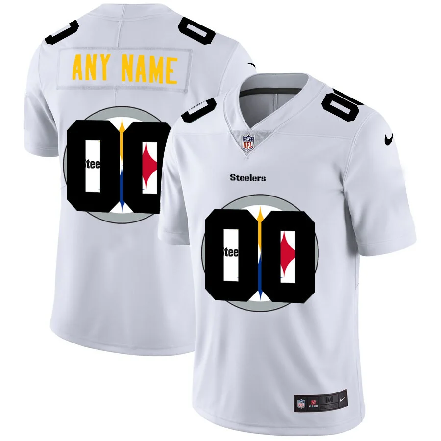 Custom Steelers Jersey for Men Pittsburgh Steelers Customized White Team Big Logo Vapor Untouchable Limited Jersey -