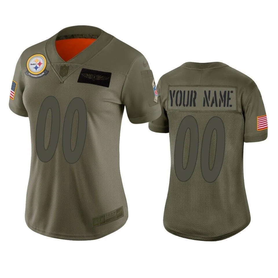Custom Steelers Jersey for Woman Pittsburgh Steelers Custom Camo 2019 Salute to Service Limited Jersey -