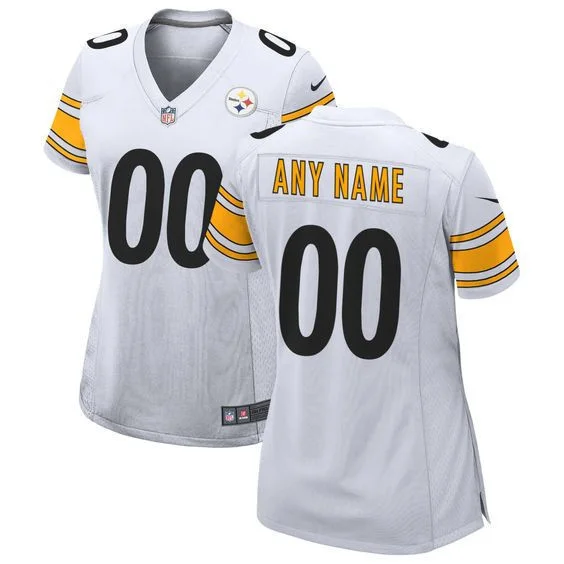 Custom Steelers Jersey for Woman White Pittsburgh Steelers Custom Game Jersey -