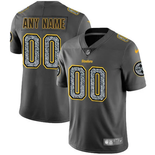 Custom Steelers Jersey for Youth Pittsburgh Steelers Customized Gray Static Vapor Untouchable -