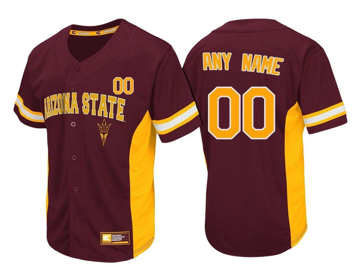 Men's  Arizona State Sun Devils Cardinal Custom Baseball Jersey , Baseball Uniform -
