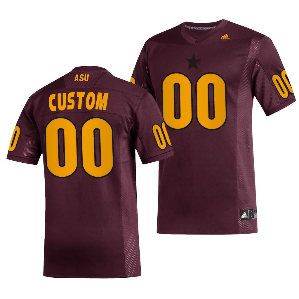 Men's  Arizona State Sun Devils Custom Maroon  Football Jersey