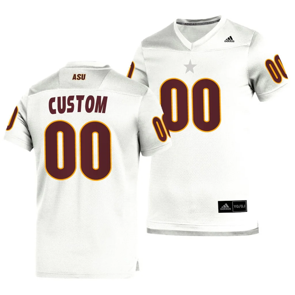 Men's  Arizona State Sun Devils Custom White  Football Jersey