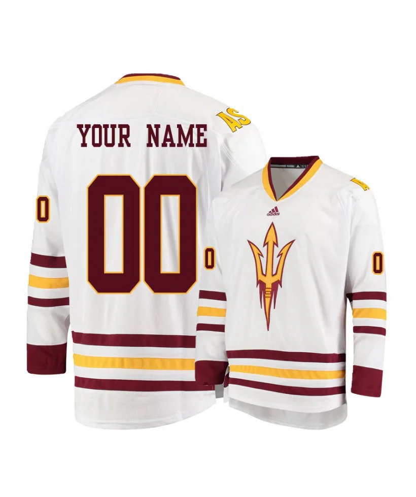 Men's Arizona State Sun Devils White Custom Jersey -