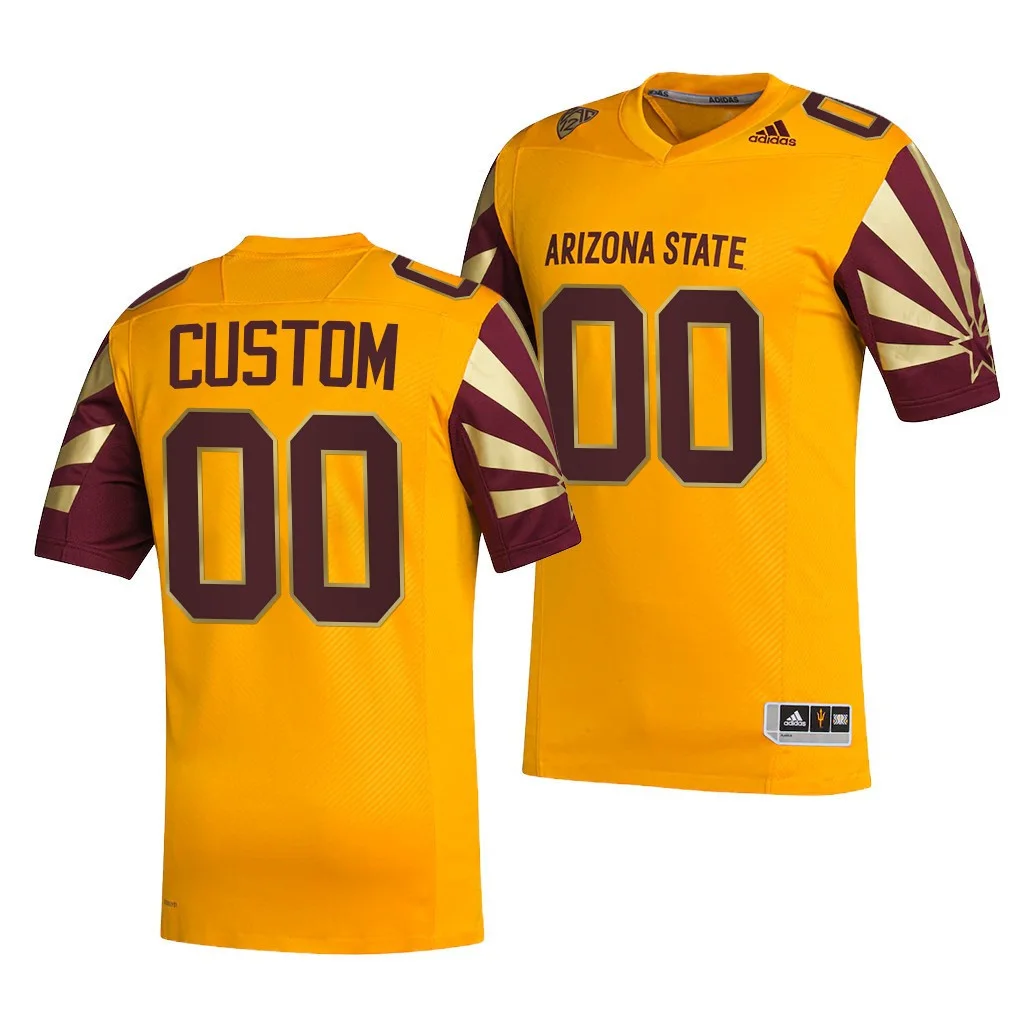 Youth's  Arizona State Sun Devils Custom #00 Gold Reverse Retro Jersey Alternate Uniform -